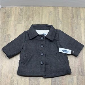Old Navy Dark Gray Coat Jacket for Baby 0-3 Months